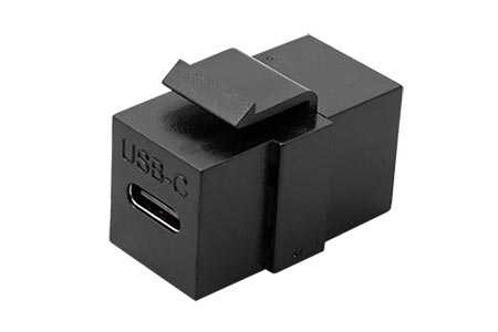 Keystone spojka USB C(F) - USB C(F), 10Gbps, horizontální, černá