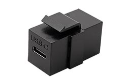 Keystone spojka USB C(F) - USB C(F), 10Gbps, horizontální, černá