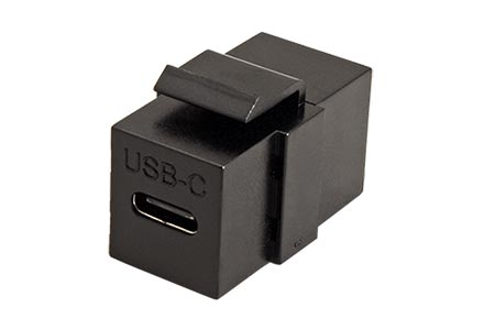 Keystone spojka USB C(F) - USB C(F), horizontální, černá