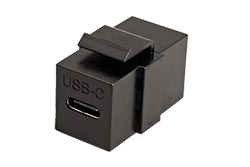 Keystone spojka USB C(F) - USB C(F), horizontální,  černá