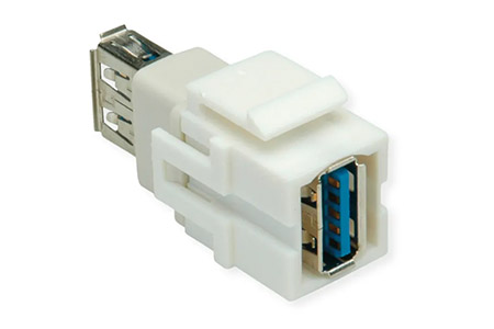 Keystone spojka USB3.0 A(F) - USB3.0 A(F), 1:1, bílá (917.12011)
