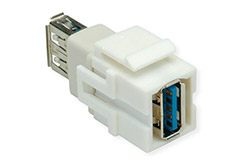 Keystone spojka USB3.0 A(F) - USB3.0 A(F), 1:1, bílá (917.12011)