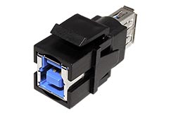Keystone spojka USB3.0 A(F) - USB3.0 B(F), černá (917.401)