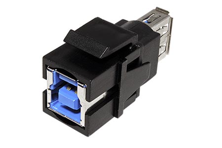 Keystone spojka USB3.0 B(F) - USB3.0 A(F), černá (917.401)
