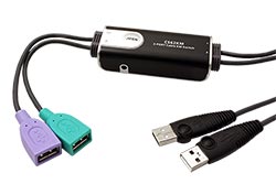 KM přepínač (USB klávesnice a myš) 2:1, USB, integrované kabely (CS62KM)
