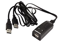 KM přepínač (USB klávesnice a myš) 2:1, USB, integrované kabely