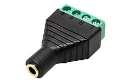 Konektor 4pólový jack3,5F se šroubovací svorkovnicí 4 piny