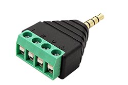 Konektor 4pólový jack3,5M se šroubovací svorkovnicí 4 piny