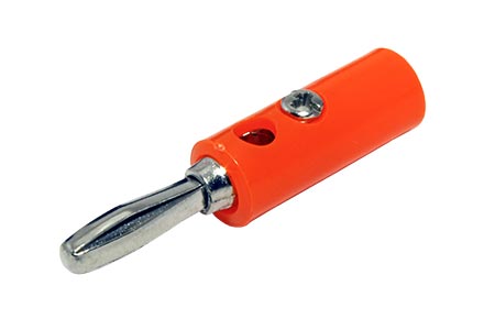 Konektor "banánek" 4mm, červený