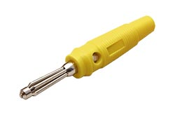 Konektor "banánek" 4mm, izolace PVC, žlutý