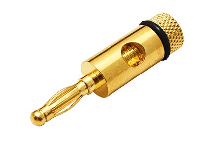 Konektor "banánek" 4mm, zlacený, černý