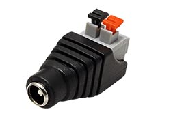 Konektor DC souosý 5,5x2,1mm(F) s pružinovou svorkovnicí 2 piny