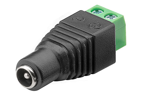 Konektor DC souosý 5,5x2,1mm(F) se šroubovací svorkovnicí 2 piny