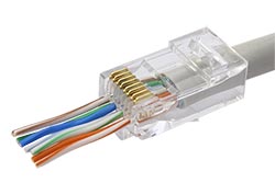 Konektor RJ45 kat. 6 nestíněný, EASY, průchozí, 100 kusů (SXRJ45-6-UTP-EASY)