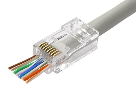 Konektor RJ45 kat. 6 nestíněný, EASY, průchozí, na lanko / drát, 50ks