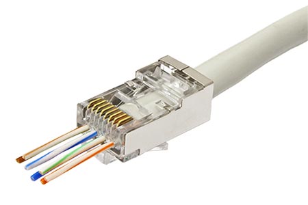 Konektor RJ45 kat. 6 stíněný, EASY, průchozí, na lanko / drát, 50ks