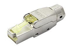 Konektor RJ45 kat. 6a stíněný, na drát, montáž bez nástrojů
