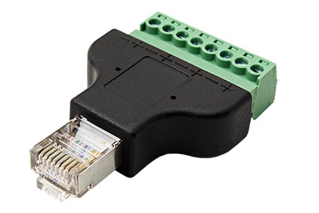 Konektor RJ45(M) se šroubovací svorkovnicí 8 pinů