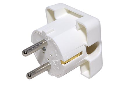 Konektor síťový 250V/16A, samec, CEE 7/4 (DE), lomený, na kabel, bílý (911.270)