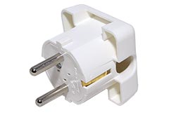 Konektor síťový 250V/16A, samec, CEE 7/4 (DE), lomený, na kabel, bílý (911.270)