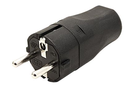Konektor síťový 250V/16A, samec, CEE 7/7, na kabel, černý (960.101)