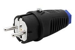 Konektor síťový 250V/16A, samec, CEE 7/7, na kabel, IP 20 / 54, černý (BM0017342)