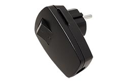 Konektor síťový 250V/16A, samec, CEE 7/7, s vypínačem, na kabel, černý (911.171)