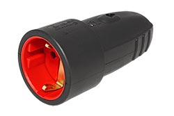 Konektor síťový 250V/16A, samice, CEE 7/3 (DE), na kabel, černý (913.174)