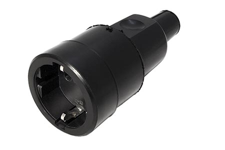 Konektor síťový 250V/16A, samice, CEE 7/3 (DE), na kabel, černý (913.175)