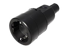 Konektor síťový 250V/16A, samice, CEE 7/3 (DE), na kabel, černý (913.175)