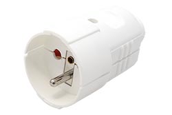 Konektor síťový 250V/16A, samice, CEE 7/5 (CZ), na kabel, bílý (912.273)