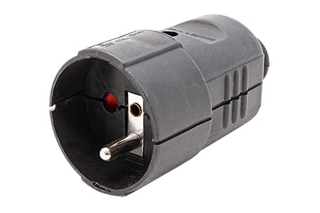 Konektor síťový 250V/16A, samice, CEE 7/5 (CZ), na kabel, černý (912.173)