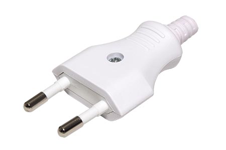 Konektor síťový 250V/2,5A, samec, CEE 7/16, na kabel, bílý (900.003)
