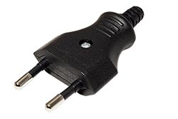 Konektor síťový 250V/2,5A, samec, CEE 7/16,  na kabel, černý (900.002)