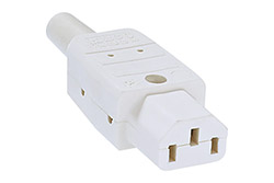 Konektor síťový IEC320 C13 samice, 250V/10A, na kabel, bílý (915.270)