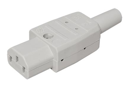 Konektor síťový IEC320 C13 samice, 250V/10A, na kabel, šedý (915.970)