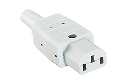 Konektor síťový IEC320 C13 samice, 250V/10A, na kabel, šedý (915.970)