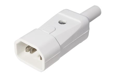 Konektor síťový IEC320 C14 samec, 250V/10A, na kabel, bílý (915.271)