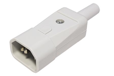 Konektor síťový IEC320 C14 samec, 250V/10A, na kabel, šedý (915.971)