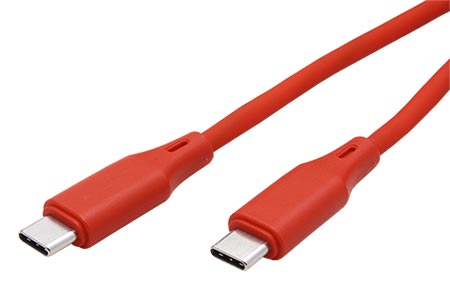USB 2.0 kabel USB C(M) - USB C(M), silikon, 60W, 1m, červený