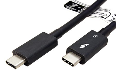 Thunderbolt 5 kabel, USB C(M) - USB C(M), 80Gb/s, PD 240W, černý, 0,5m