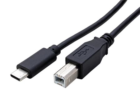 USB 2.0 kabel USB C(M) - USB B(M), 4,5m, černý