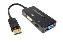Konvertor DP(M) -> HDMI(F) / DVI(F) / VGA(F), 4K@30Hz