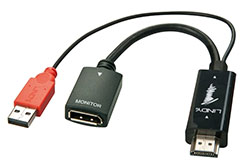 Konvertor HDMI A(M) -> DP(F) + USB A(M), 4K@30Hz