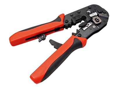 Krimpovací kleště na konektory RJ45 (8 pozic), nastavitelná západka