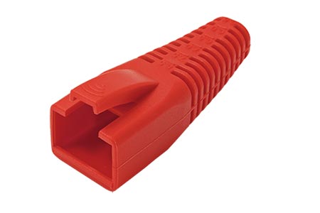 Krytka konektoru RJ45 na kulatý kabel 5,5 - 8,5mm, s ochranou západky, 10ks, červená