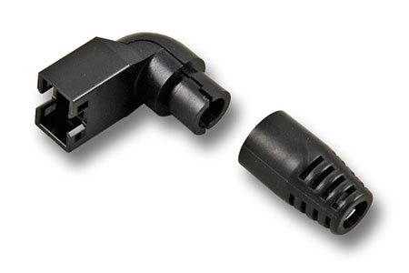 Krytka konektoru TM11, TM21, TM31 na kulatý kabel 90° nohoru/dolů, černá