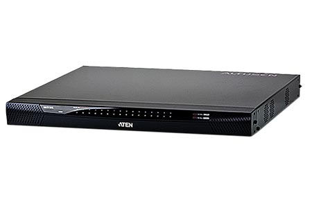 KVM přepínač (2x IP konzole / USB+PS/2 Klávesnice a Myš, VGA) 40:1, virtual media,KVM moduly přes TP (KN2140V)