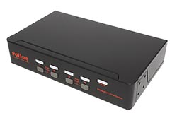 KVM přepínač (USB, DP, Audio) 4:1, USB hub