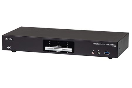 KVM přepínač (USB Klávesnice a myš, 2x DP, audio) 2:1, 2x DP, USB + USB3.0 hub, 4K (CS1942DP)